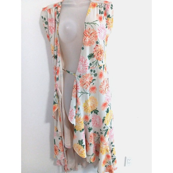 Yumi Kim True Wrap Dress XS High Low‎ Ruffle Midi Romantic Bridal Shower Girly - Picture 6 of 11